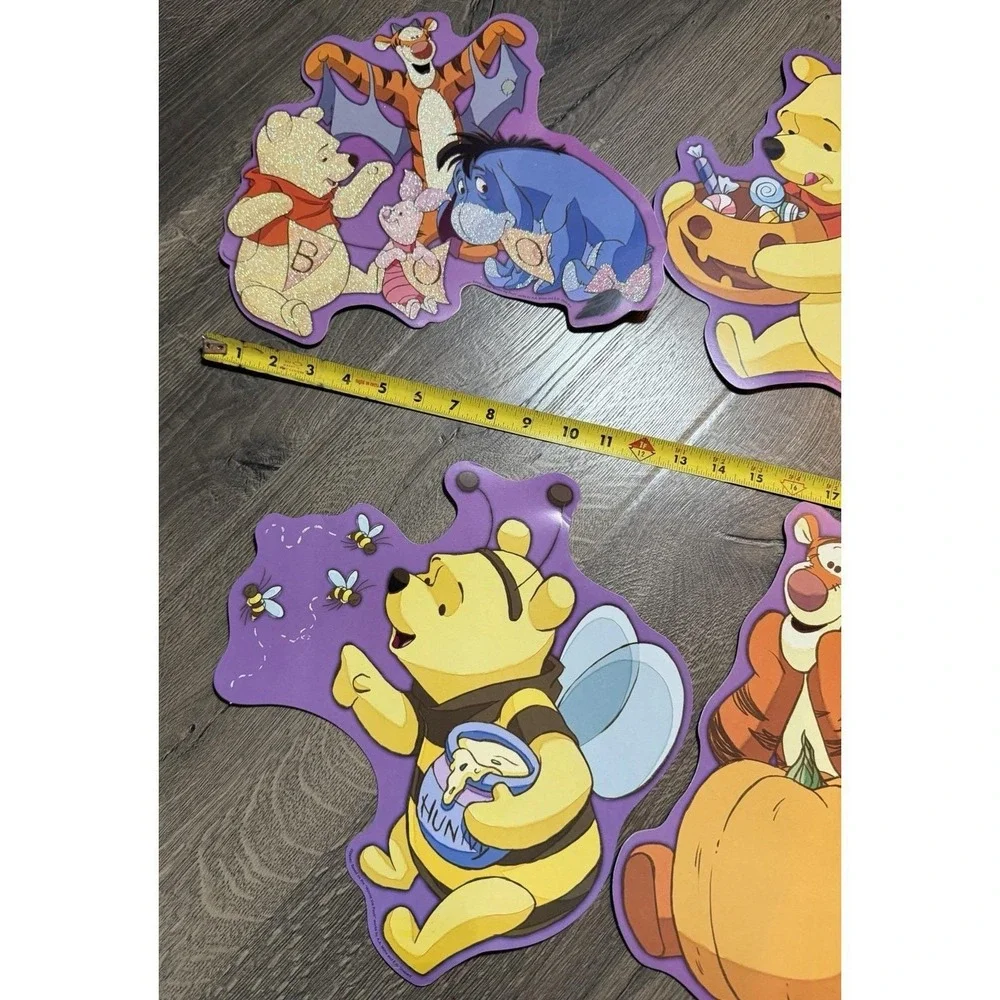 Disney Winnie the Pooh Cut Outs 6 pk Large - Glitter & Plain RARE Halloween - Picture 2 of 4